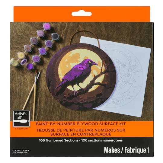 8" Raven Paint-by-Number Plywood Surface Kit by Artist's Loft®